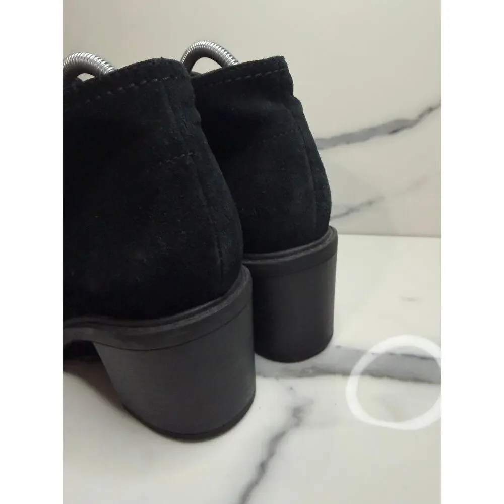 Clarks Women's Black Suede Scene Lace Boots Sz 7.5 Witchcore Victorian Preppy